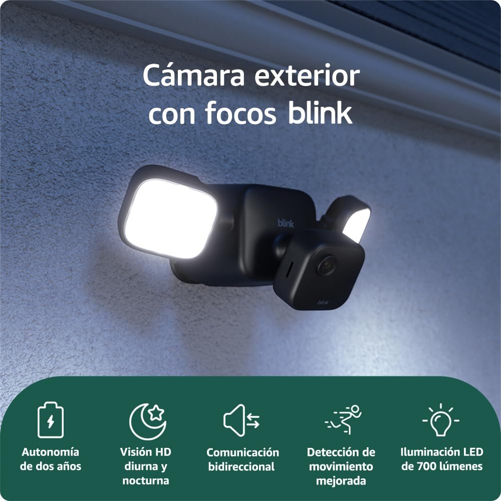 Cámara exterior Blink con foco integrado – última generación