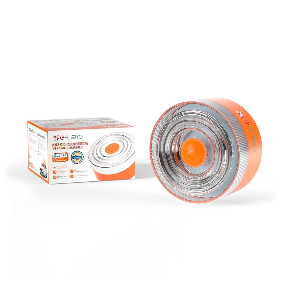 Baliza V16 de WEIDA: luz de emergencia geolocalizable con base magnética