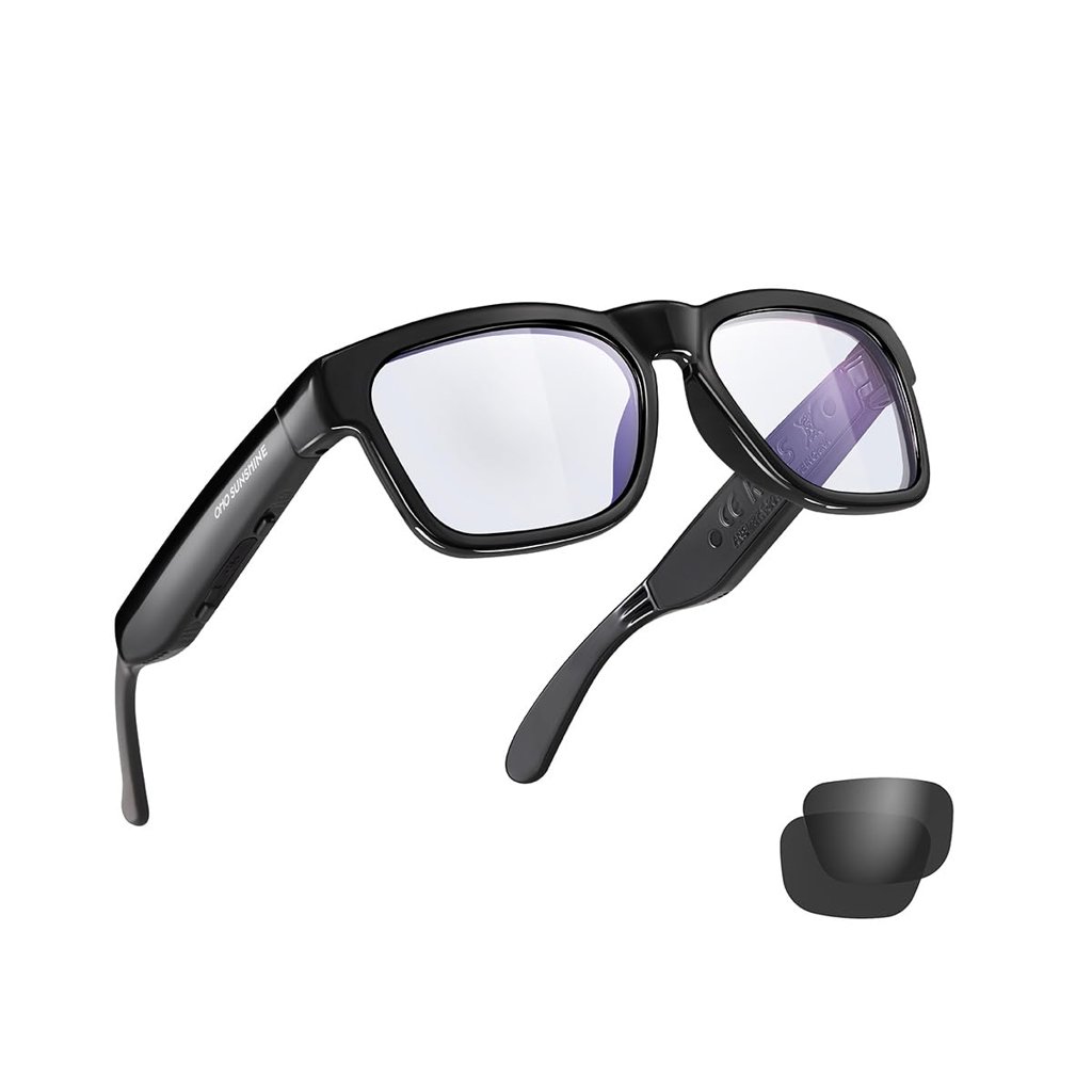 OhO sunshine Bluetooth Audio Sunglasses, Lightweight Open Ear Sport Glasses, 10H Playtime, UV400 ANSI Z87.1, V