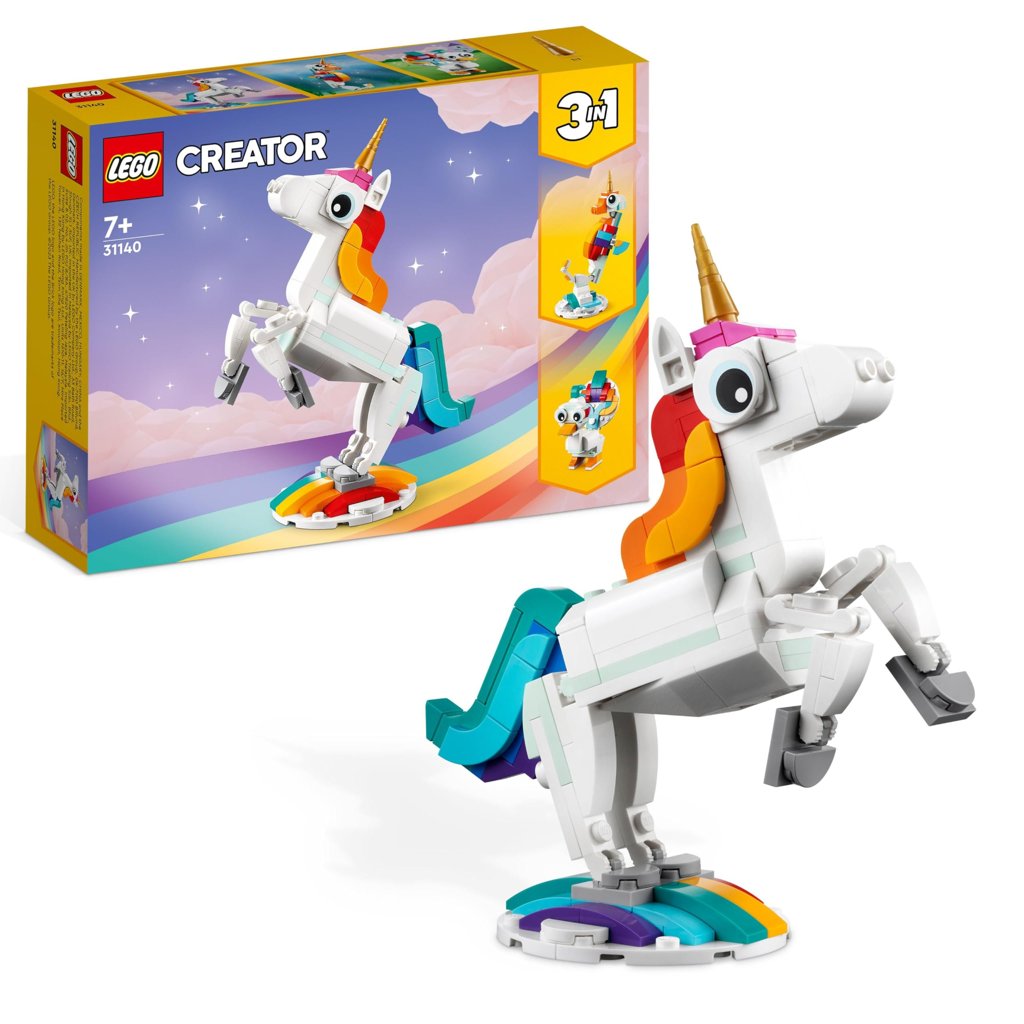 LEGO Creator 3 en 1 Unicornio Mágico 31140