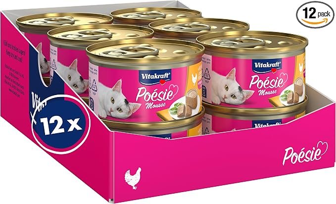 Mousse de pollo para gatos Vitakraft Poésie – 12 sobres a precio rebajado