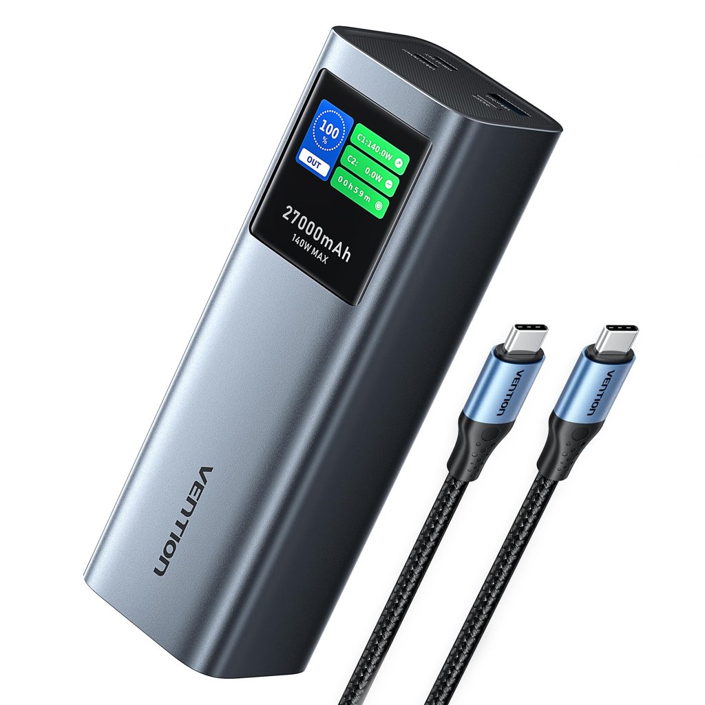Power Bank Vention 27 000 mAh con carga ultra‑rápida de 140 W