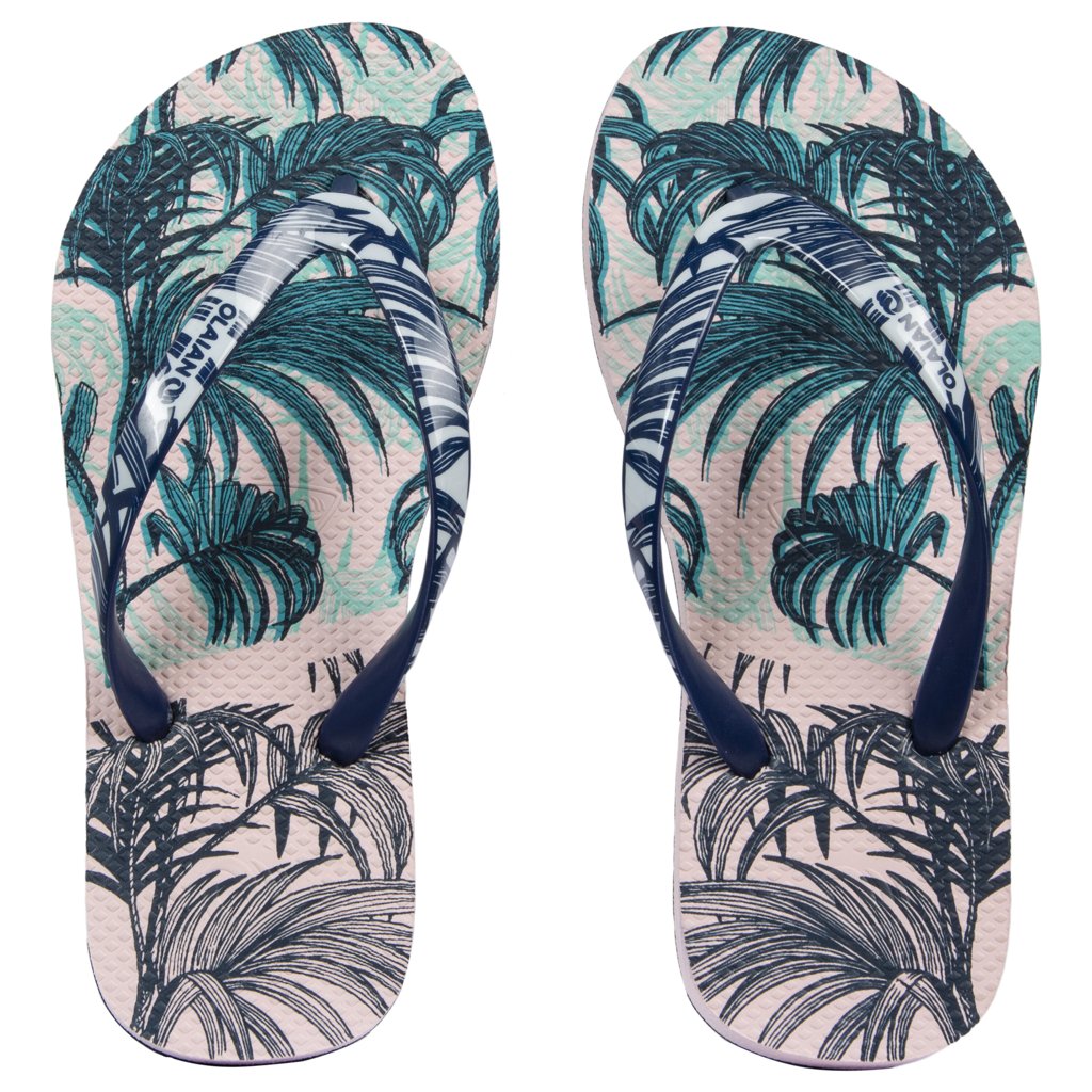 Chanclas de dedo rosa‑verde con estilo veraniego y gran descuento