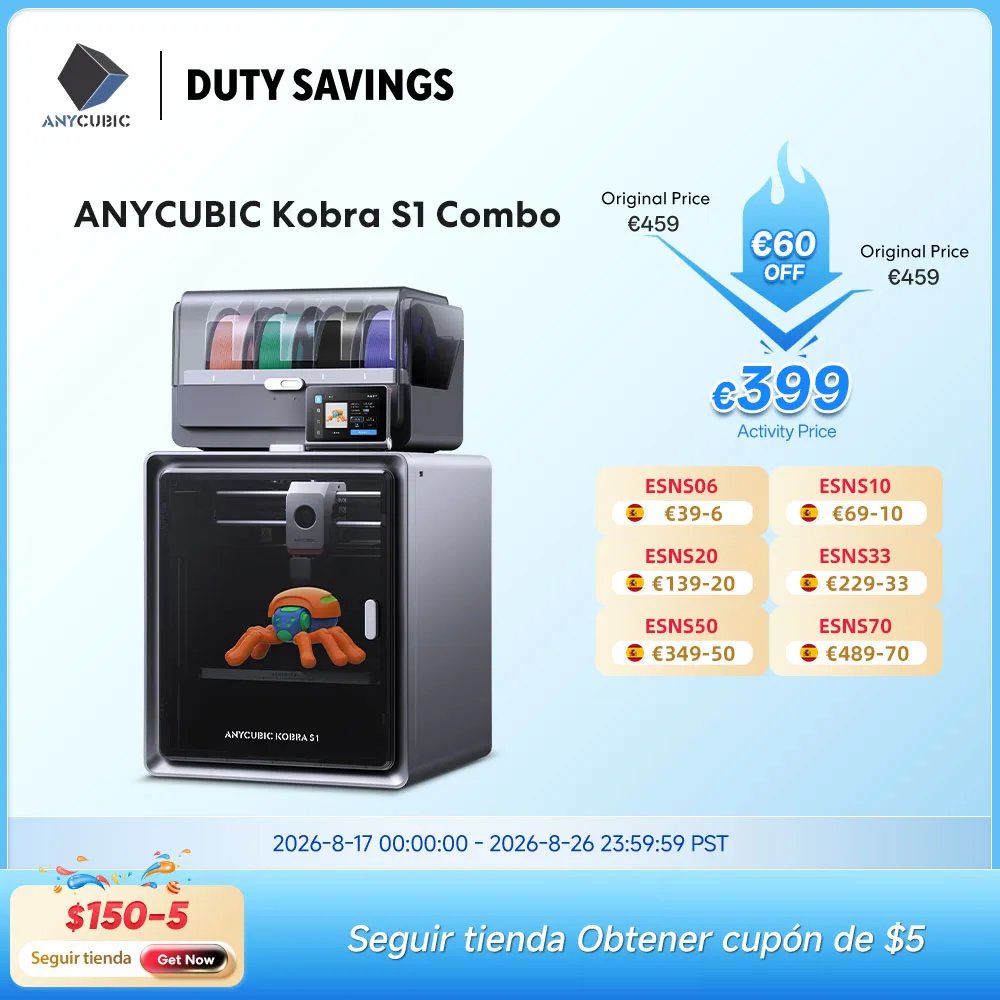 Impresora 3D Anycubic Kobra S1 Combo Multicolor a precio mínimo