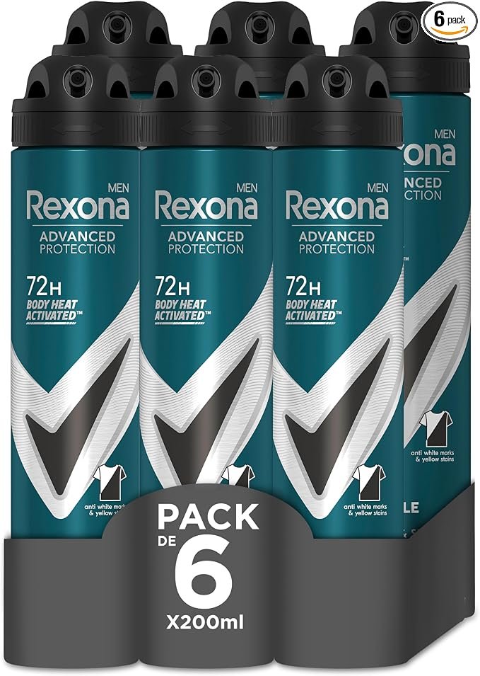 Pack 6 desodorantes Rexona 72h Invisible Black & White