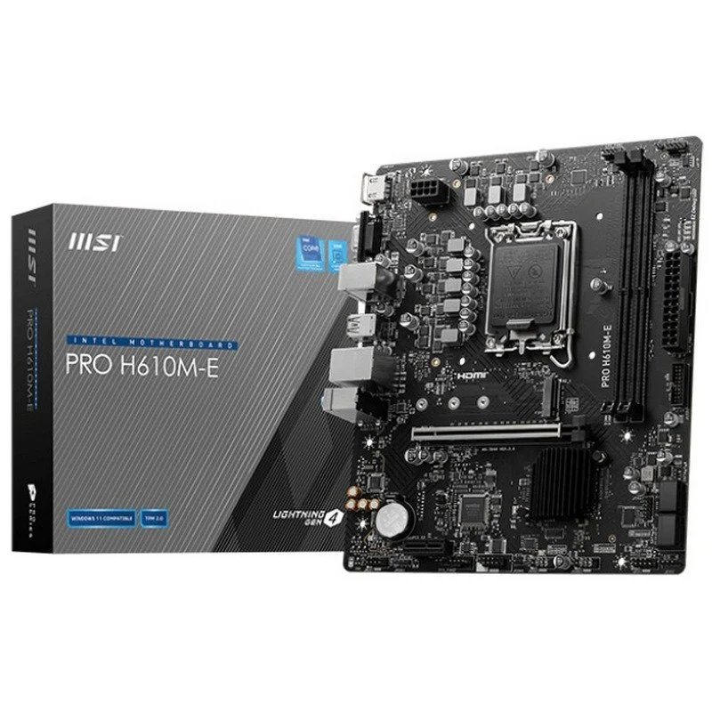 Placa Base MSI PRO H610M‑E para Intel 12‑14ª Gen con DDR5 y PCIe 4.0