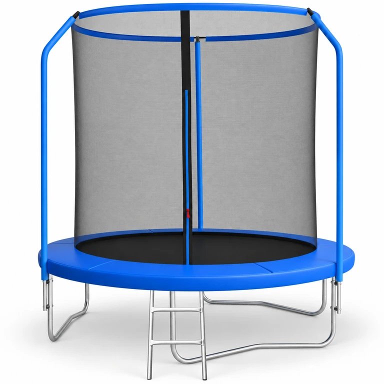 Cama elástica 244 cm con escalera y red de seguridad – diversión total