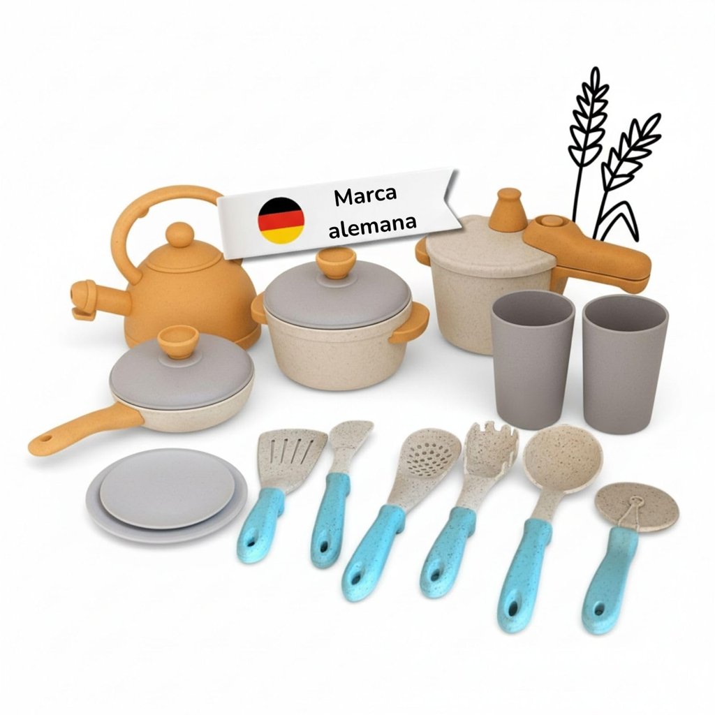 Mini chef en casa: set de cocina infantil de 14 piezas