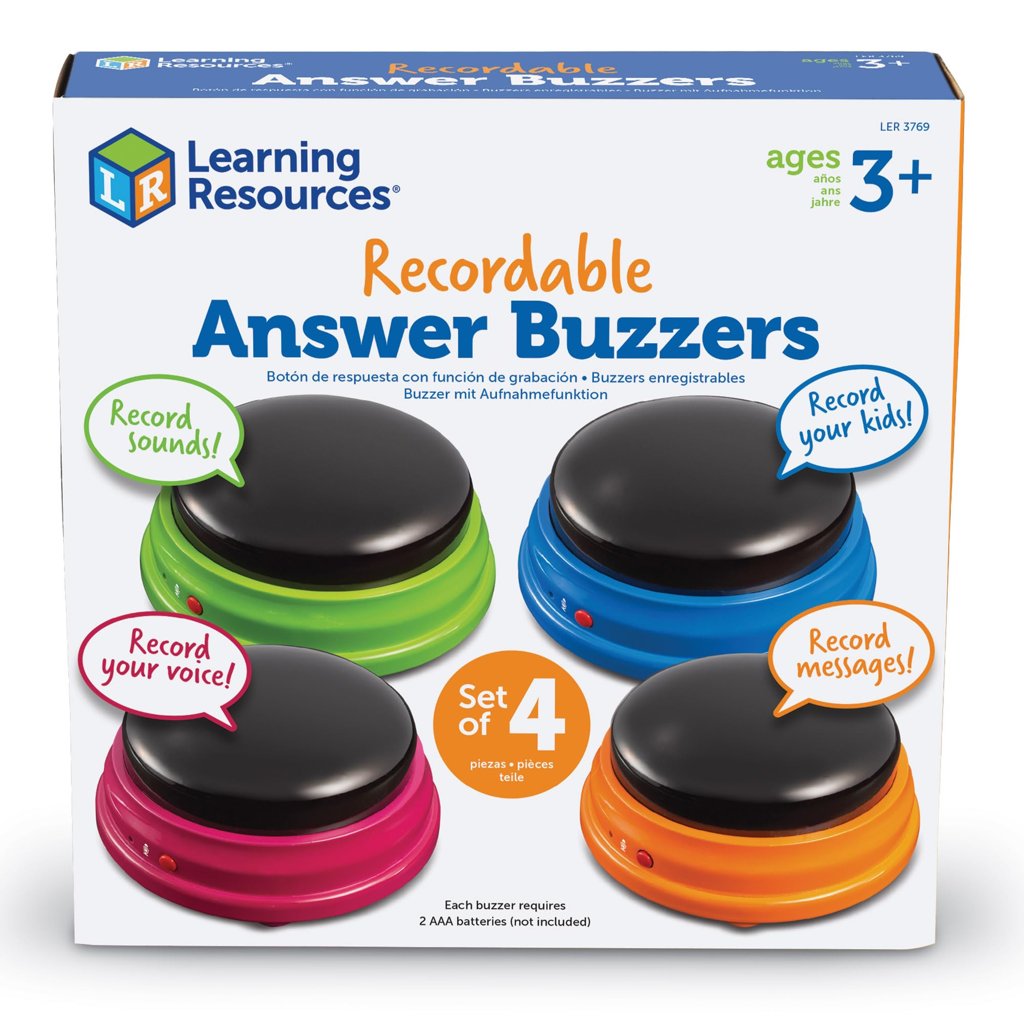 Set de 4 botones de colores para aprender jugando