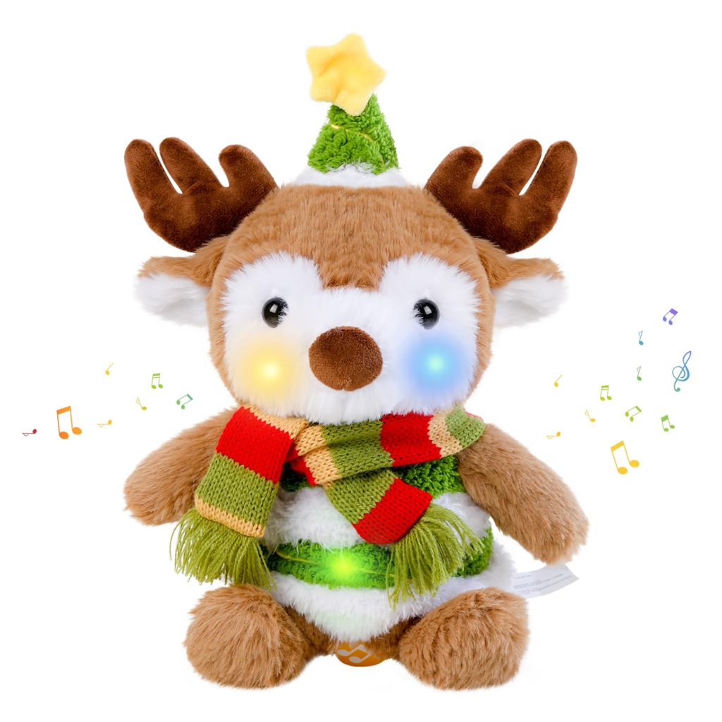 Peluche Reno de Navidad Que Canta y Baila