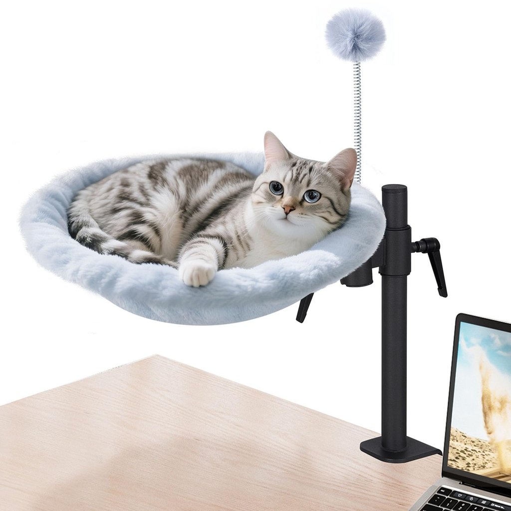 Descanso suave para tu gato: cama Odoland gris de dos telas lavables
