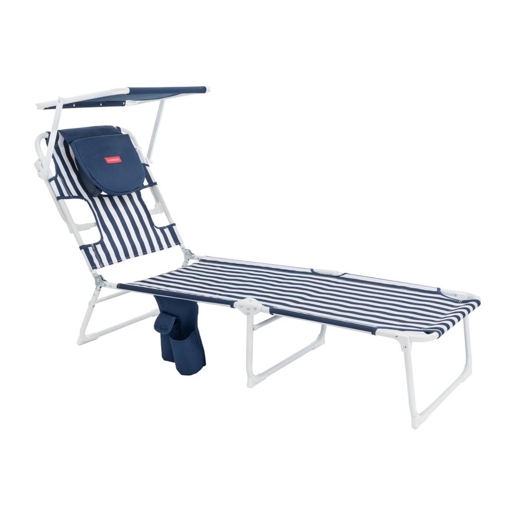Tumbona plegable con parasol