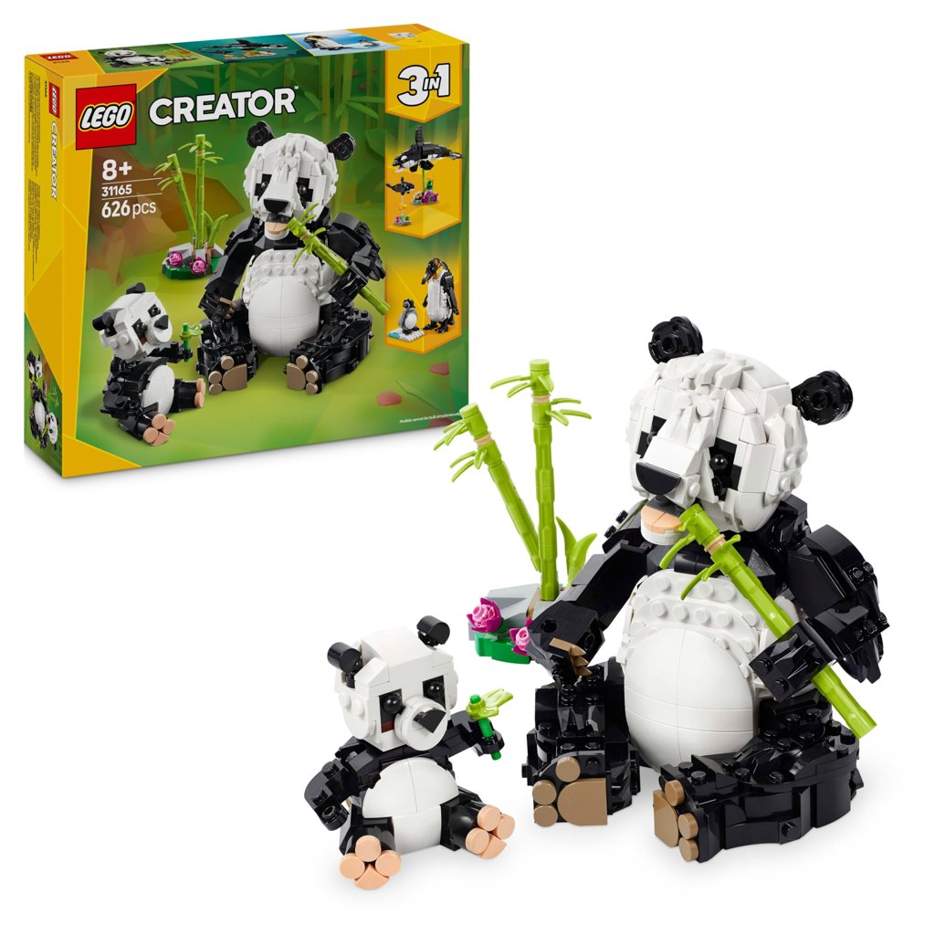 Construye y juega con la familia de pandas 3 en 1 de LEGO