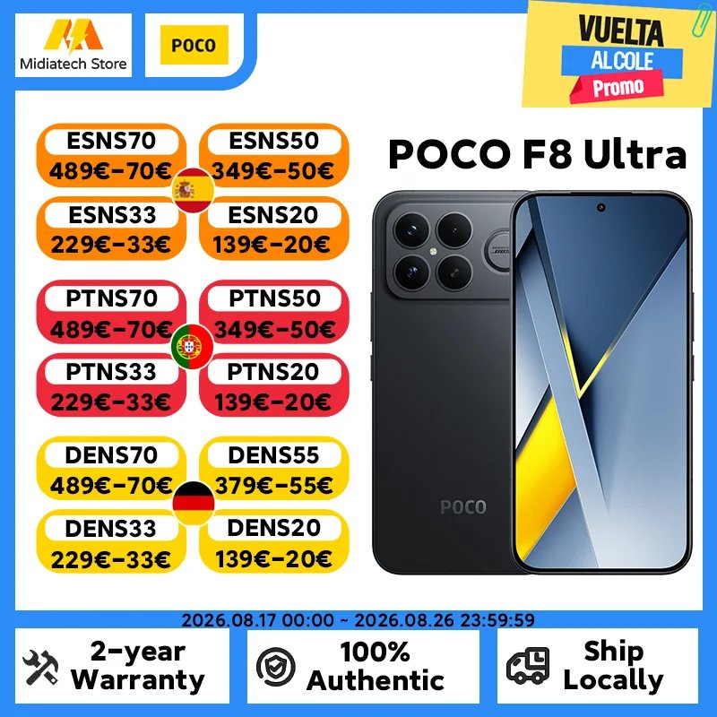 POCO F8 Ultra 12/256GB Global por 488€