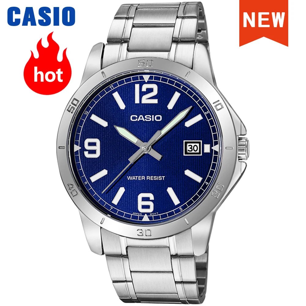 Reloj Casio MTP-V004D de acero, elegante y resistente al agua