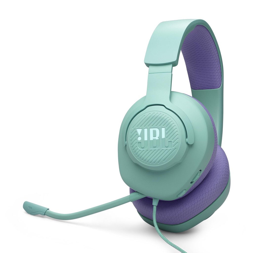 JBL Quantum - Auriculares para Juegos de 100 m2, conexión de 3,5 mm, Modelo de Entrada, Cian, JBLQTUM100M2CYN