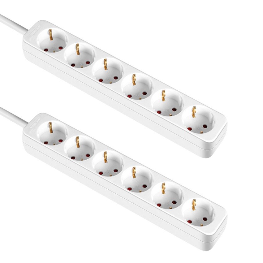 Pack de 2 regletas Schuko de 1 m – potencia y seguridad