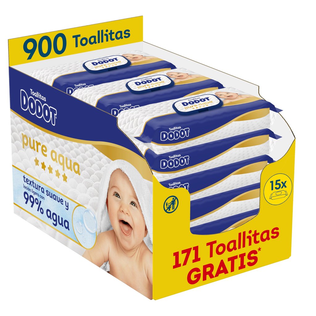 Dodot Pure Aqua 900: toallitas ultra suaves 900 unidades a precio imbatible