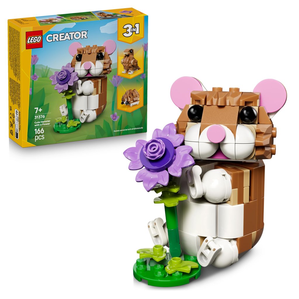 Set LEGO Creator 3 en 1: Hámster, Erizo o Águila – 166 piezas