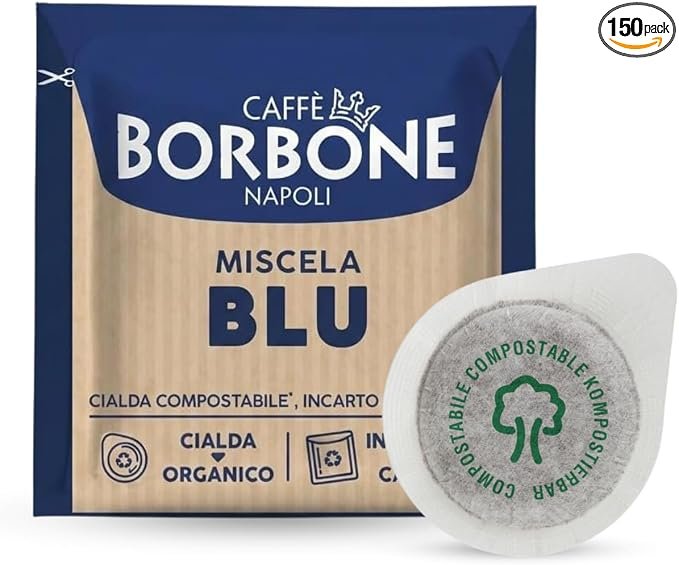 Caffè Borbone: 150 cápsulas compostables de café azul