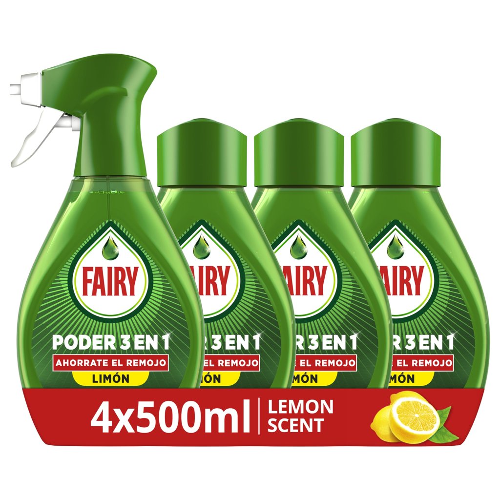 Fairy Spray Limón: Pre‑tratamiento sin remojo