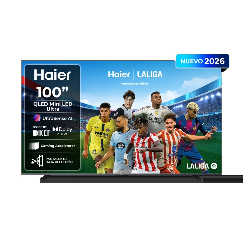Disfruta del cine en casa con la TV Haier de 100 pulgadas Mini‑LED 4K