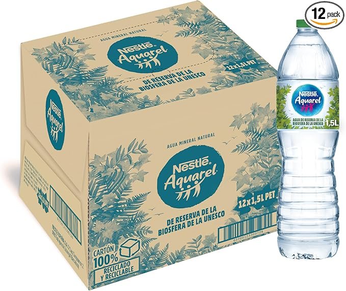 Pack de 12 botellas de agua mineral Nestlé Aquarel