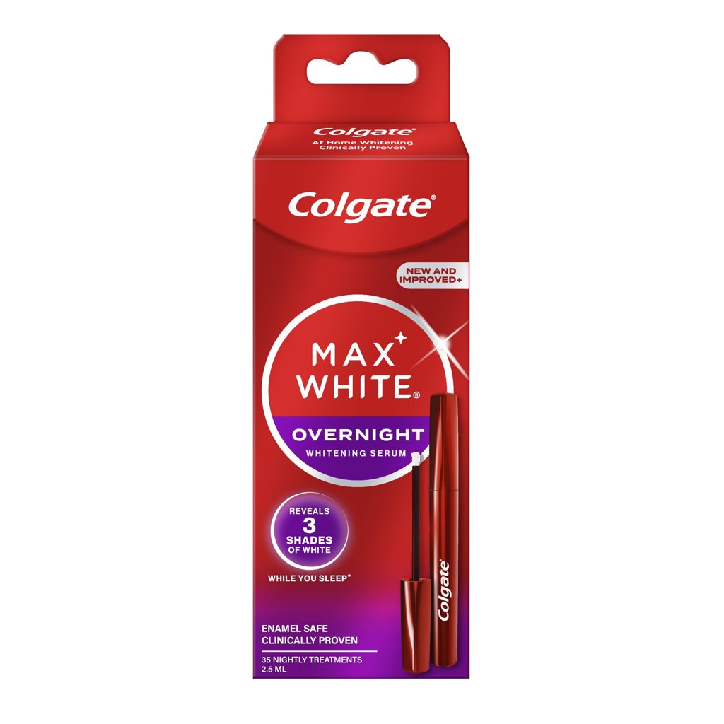 Pincel Blanqueador Colgate Max White Nocturno 2.5ml (Revierte 15 años de manchas, seguro esmalte, sérum noche,