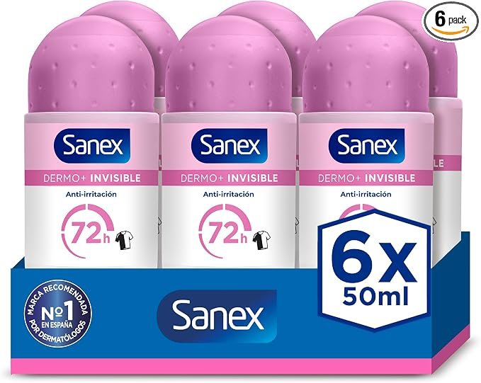 Pack de 6 desodorantes Sanex Dermo+ Invisible 72h a precio mínimo