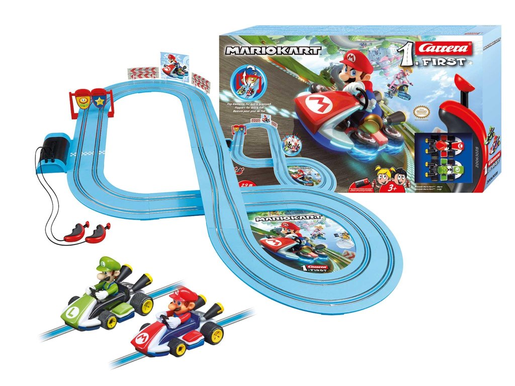 Diviértete con el circuito de coches de Mario Kart