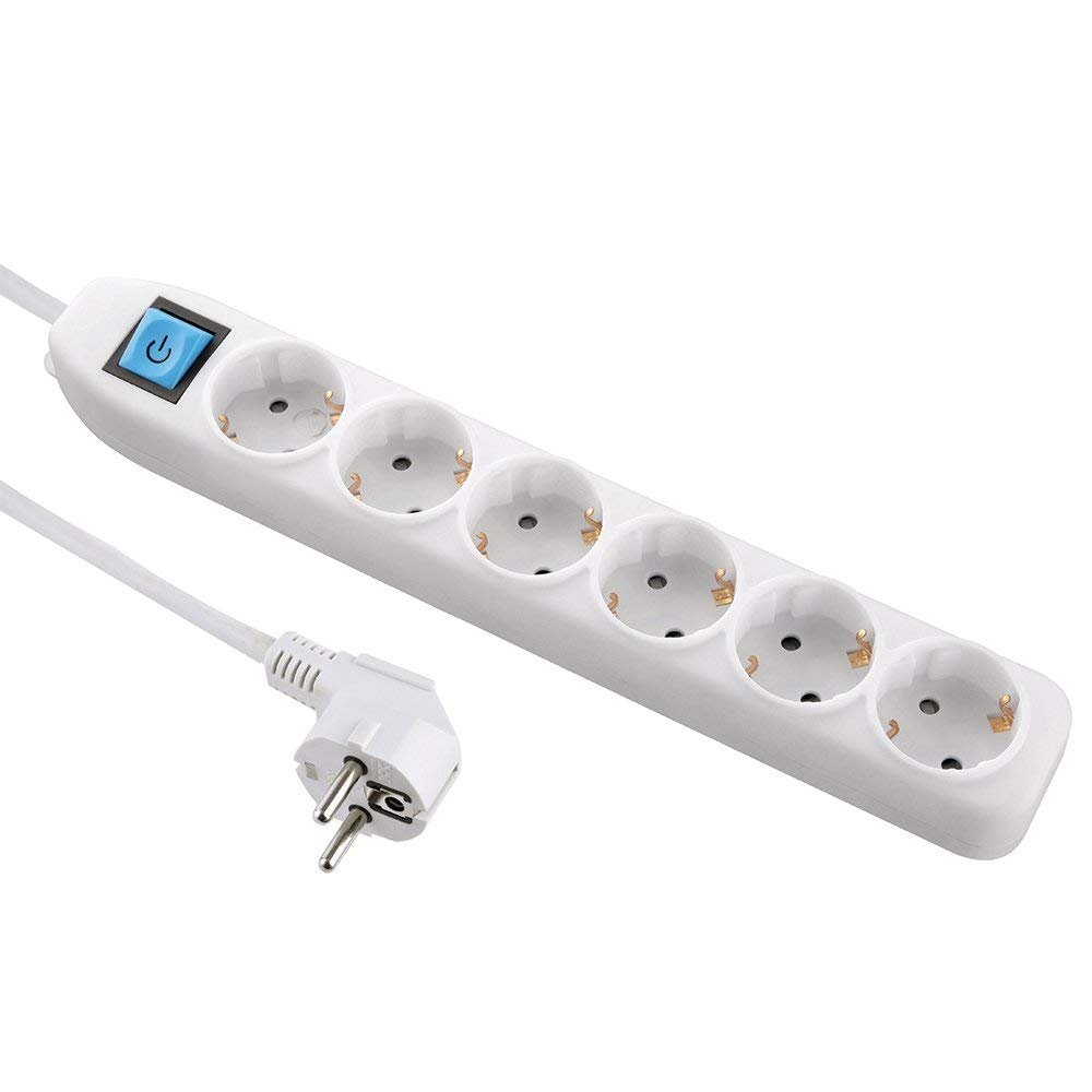 Base de alimentación con 6 tomas y cable de 1,5 m: potencia y comodidad