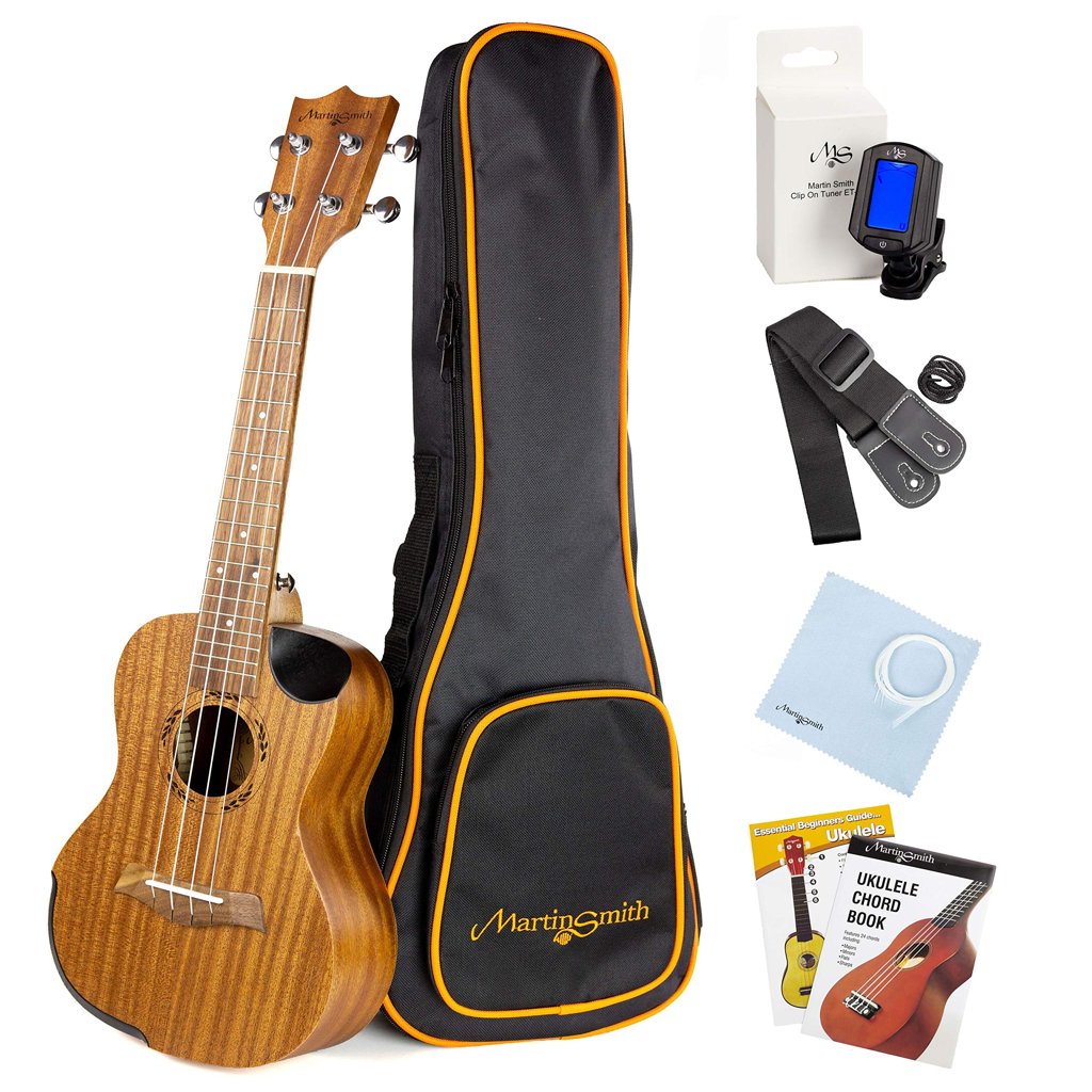 Ukulele Tenor Premium Martin Smith con afinador y estuche