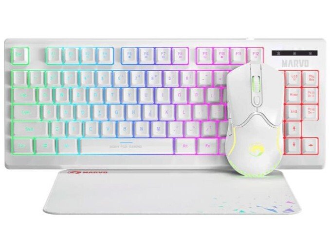 Set gaming 3 en 1 Marvo: teclado RGB, ratón 3200 DPI y alfombrilla