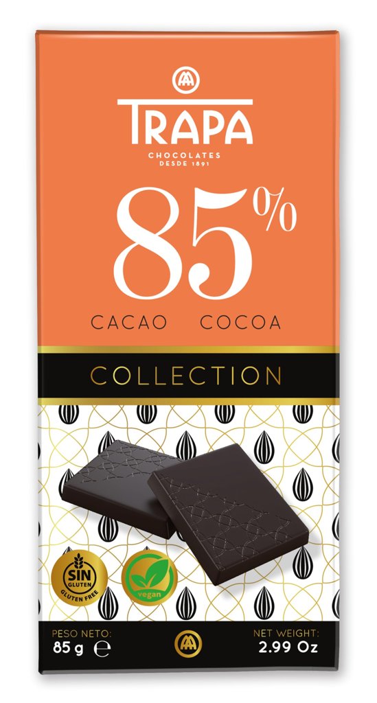 Chocolate negro 85% cacao sin gluten, 2 tabletas a precio de locura