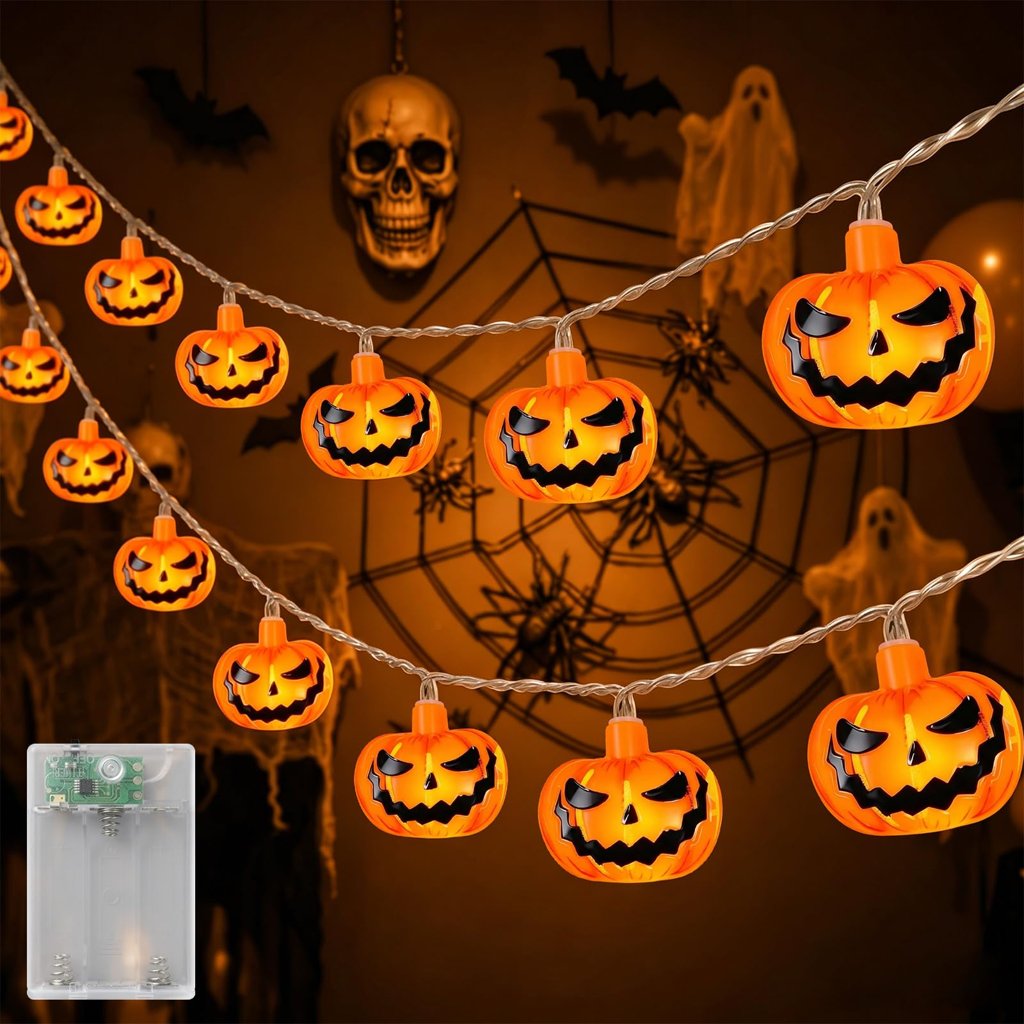 Guirnalda LED de Halloween 3 m con temporizador y resistencia al agua