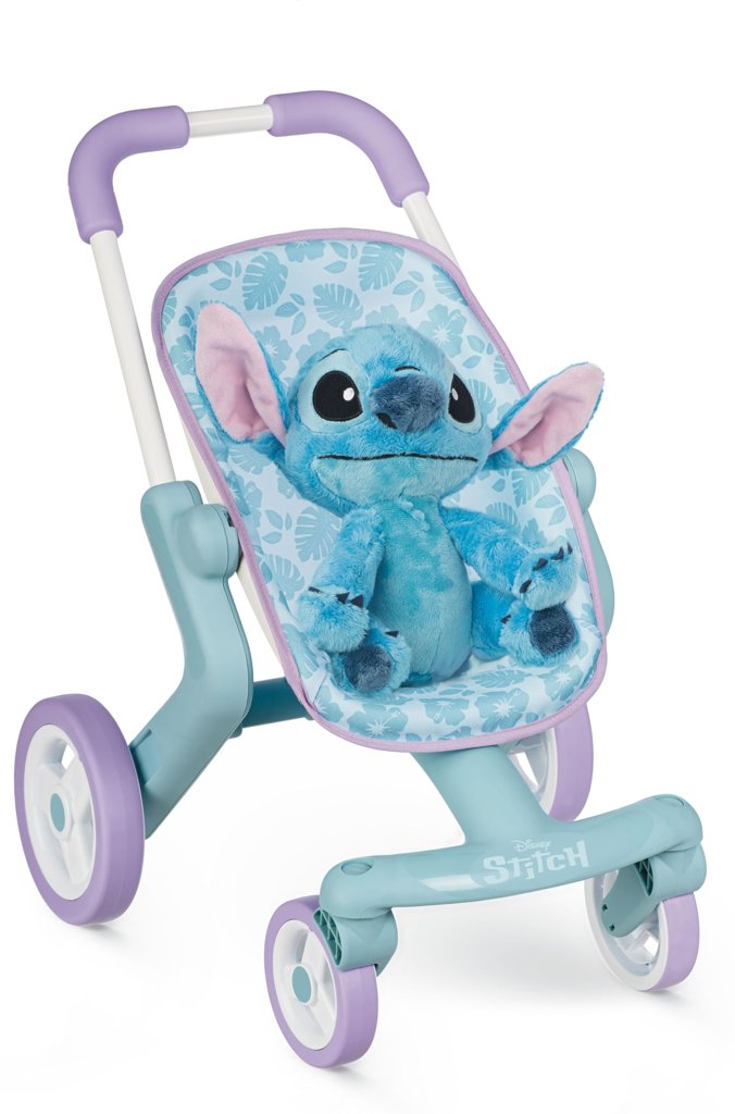 Sillita de paseo Stitch + peluche 25 cm – diversión y confort