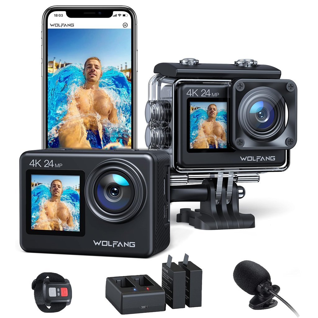 Cámara de acción 4K GA200 con doble pantalla y Wi‑Fi