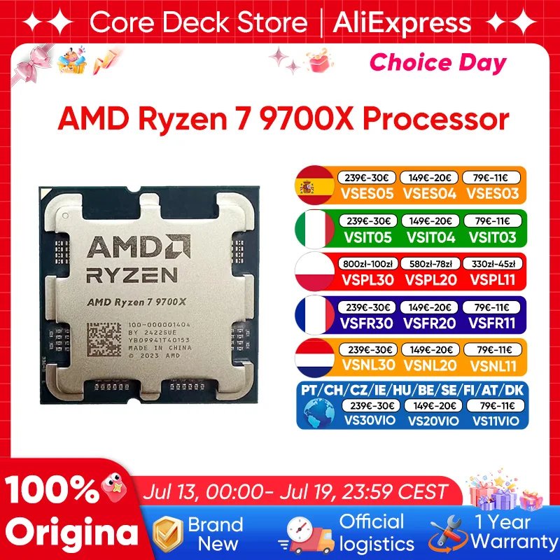 Ryzen 7 9700X al 57% de descuento