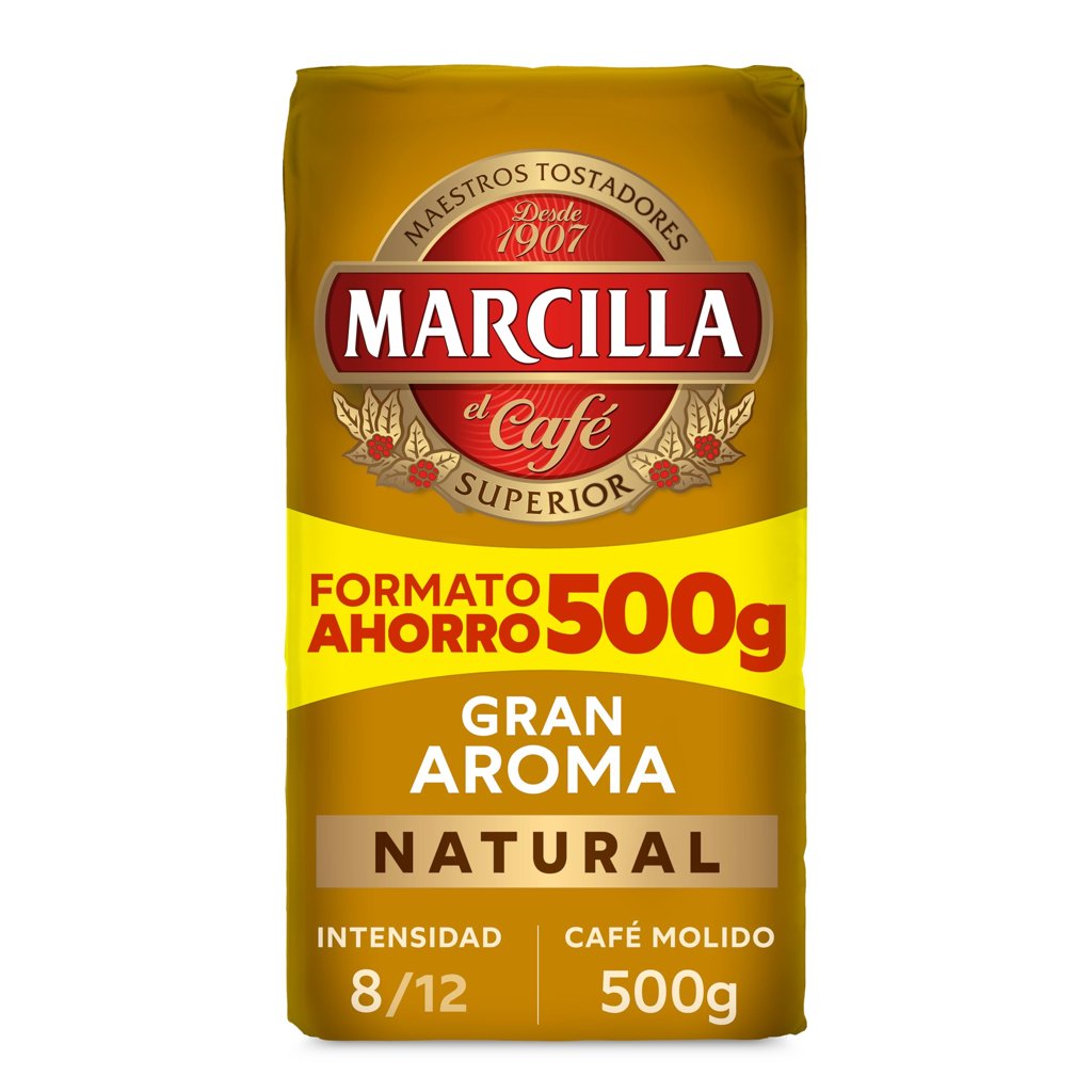 Café Molido X2 Marcilla Gran Aroma Natural 500 g – Sabor intenso