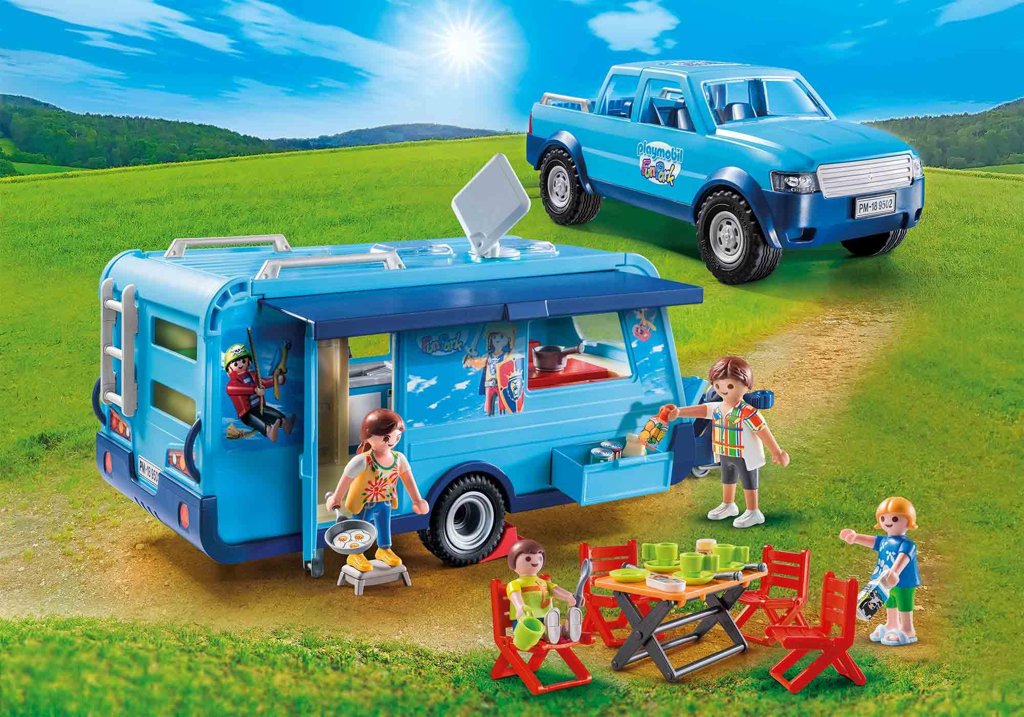 Diviértete con el camión de juguete FunPark Pickup y su remolque