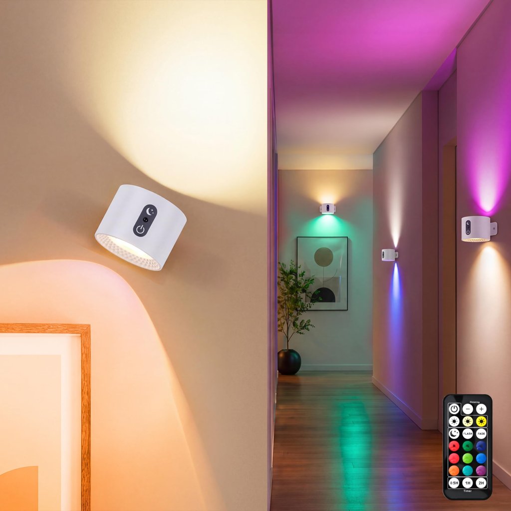 Ilumina cualquier rincón con la lámpara LED recargable de pared