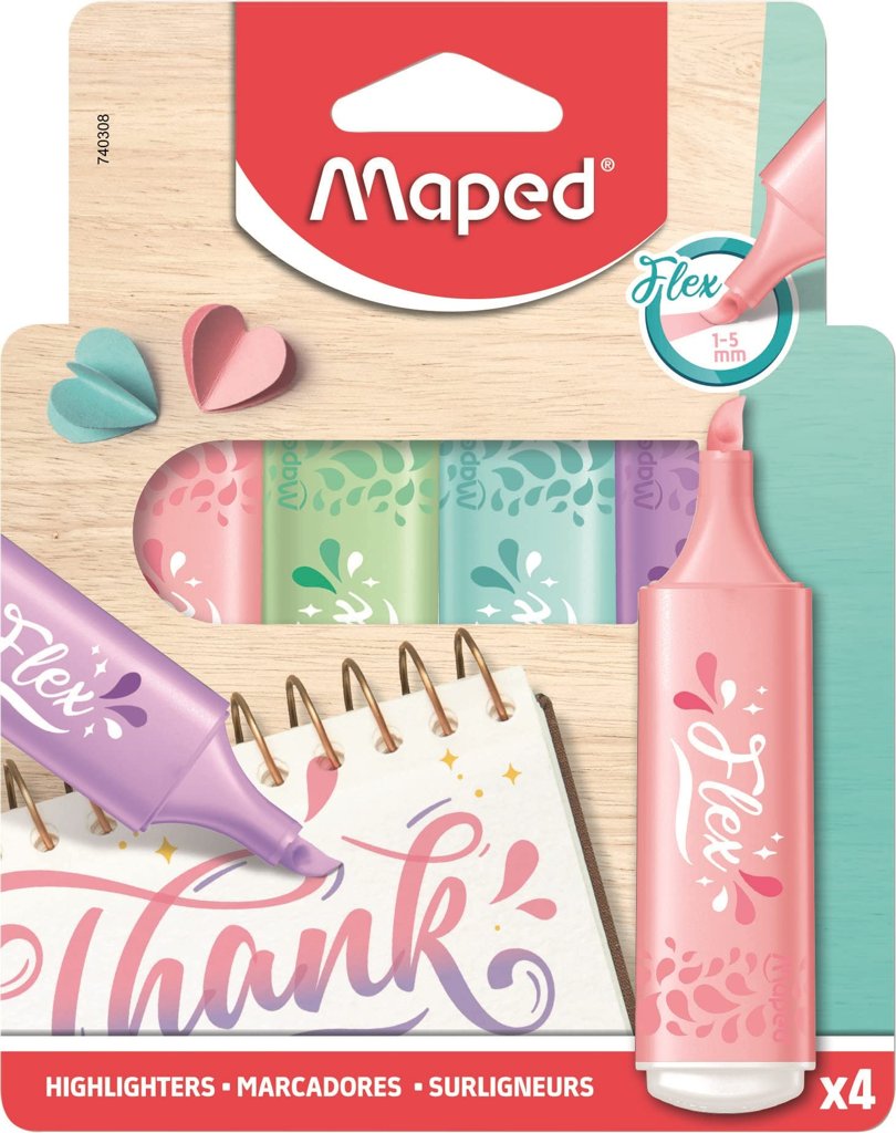 Subrayadores Flex de Maped: colores vivos para destacar tus apuntes