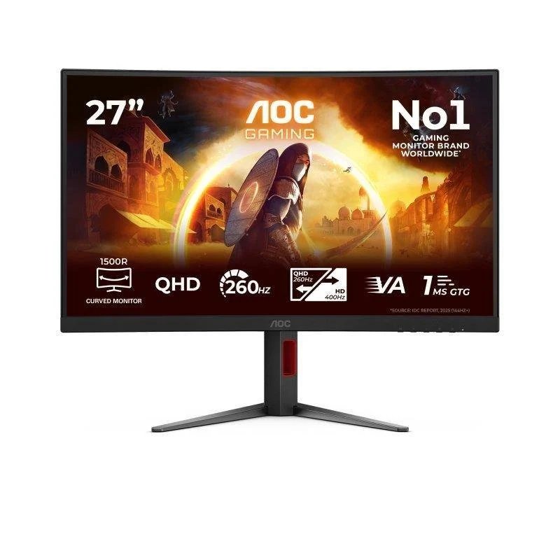Monitor curvo QHD 27" 260 Hz con 1 ms y FreeSync: inmersión total