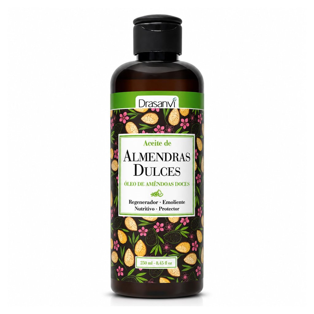 Aceite Almendras Dulces Drasanvi Nutritivo en 250ml Vegano Sin Gluten Especialmente Nutritivo e Hidratante,Ayu