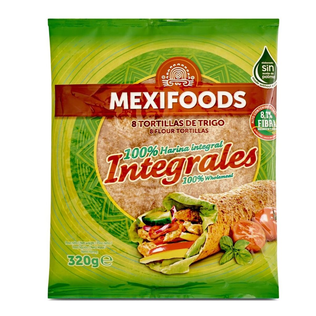 Tortillas integrales MAX FOODS, pack de 8 a precio rebajado