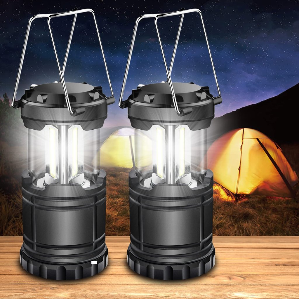 Pack 2 linternas LED plegables ILEEDear, 350 lm para camping