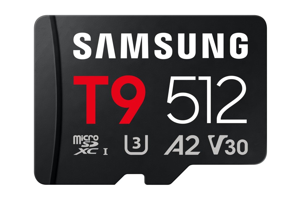 Almacena hasta 512 GB con la microSDXC Samsung T9 y su adaptador