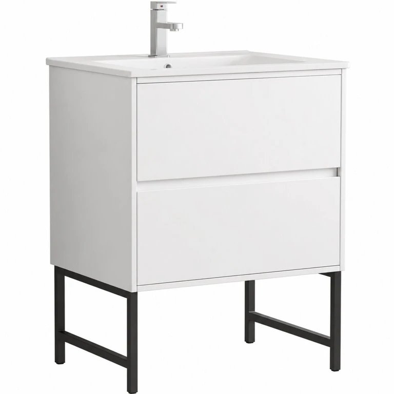 Mueble de baño | MDF | Cerámica | Incluye lavabo, grifería y válvula