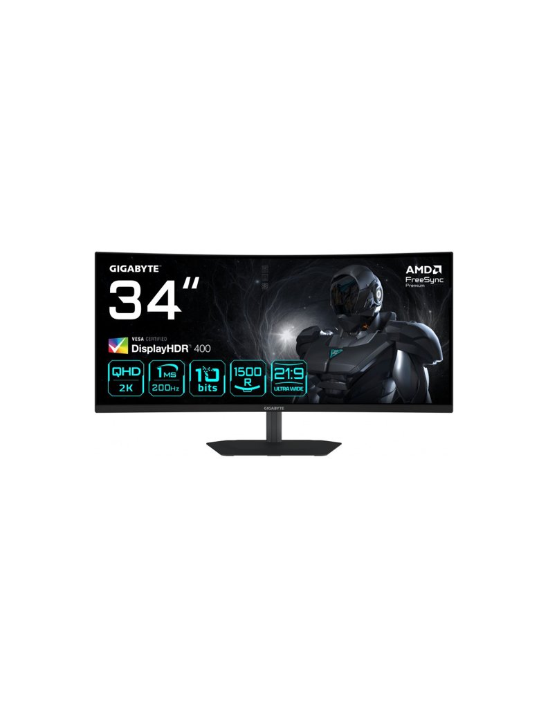 Monitor curvo Gigabyte 34" WQHD 200Hz con FreeSync