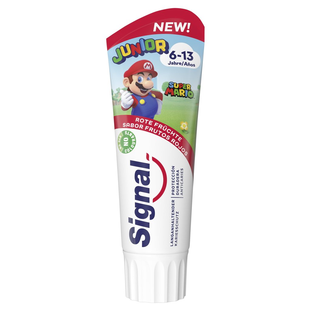 Pasta de dientes Signal para niños, sabor frutos rojos